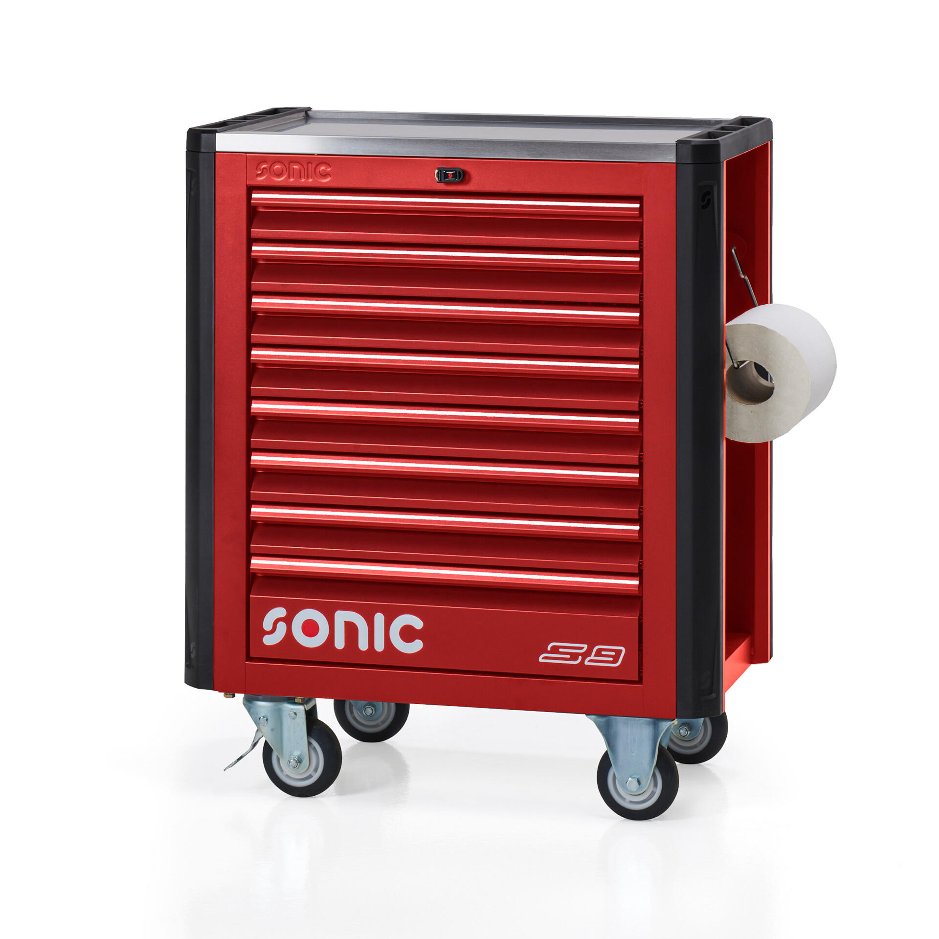 NEXT S9 tööriistakäru punane SAE 168-osalise tööriistade komplektiga